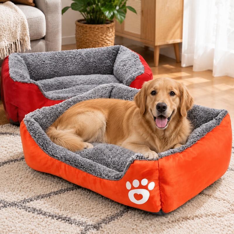 Interactive Squeaky Plush Dog Toy - Мягкая плюшевая подушка-лежанка для маленьких кошек