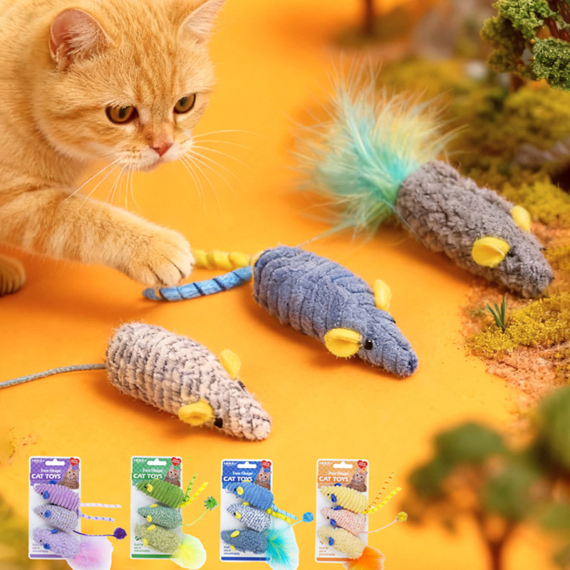3 шт., реалистичная плюшевая и – обзор и цена Catnip Interactive Plush Mouse