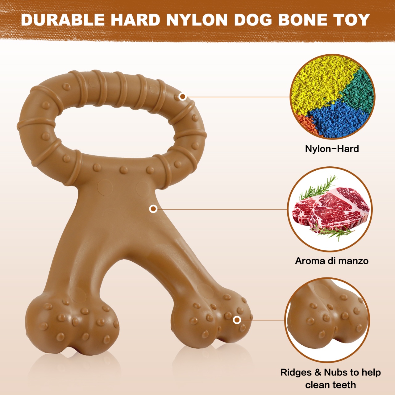 Прочная интерактивная игрушка  – обзор и цена Teeth Cleaning Dog Chew Bone